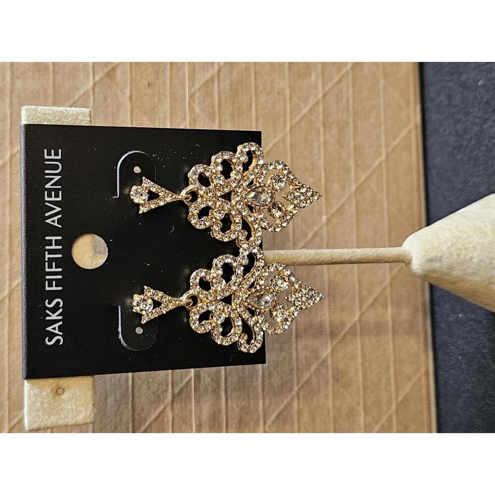 Elegant Rhinestone Earrings by Saks Fifth Avenue